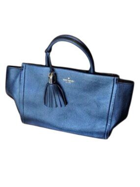 KATE SPADE NEW YORK Black Crossbody Satchel Bag Foldable Handles Tassel Purse